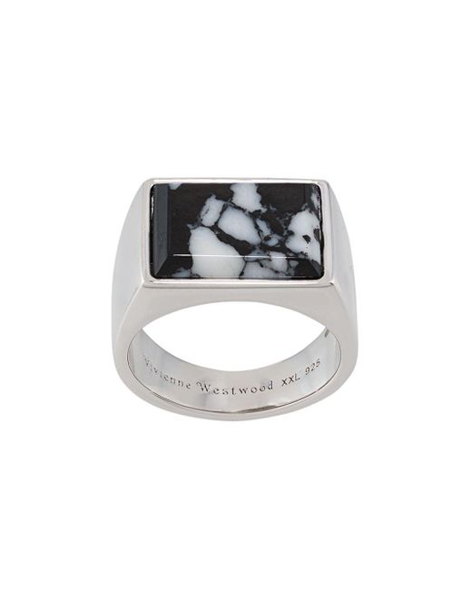 Vivienne Westwood Metallic Stone Signet Ring for men