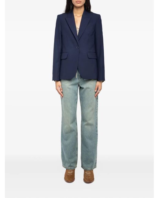 Zadig & Voltaire Blue Blazer À Simple Boutonnage
