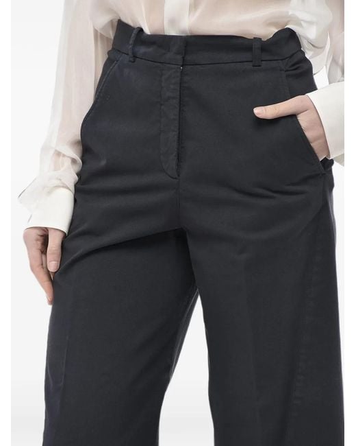 Ql2 Blue Sandra High-Rise Chino Trousers