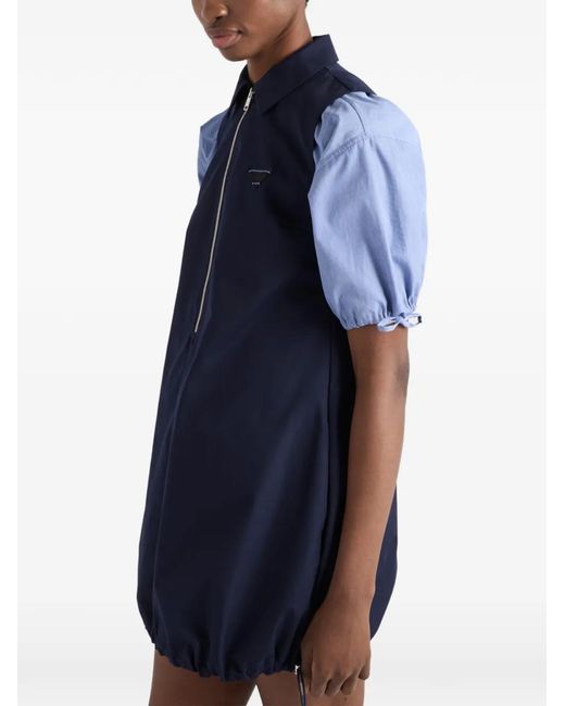 Prada Blue Poplin Mini-Dress
