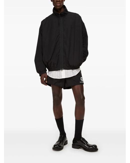 Acne Blue Logo-Embroidered Jacket