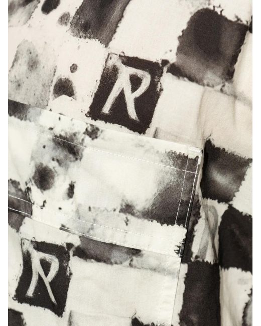 Represent White Checkerboard-Print Short-Sleeve Shirt for men