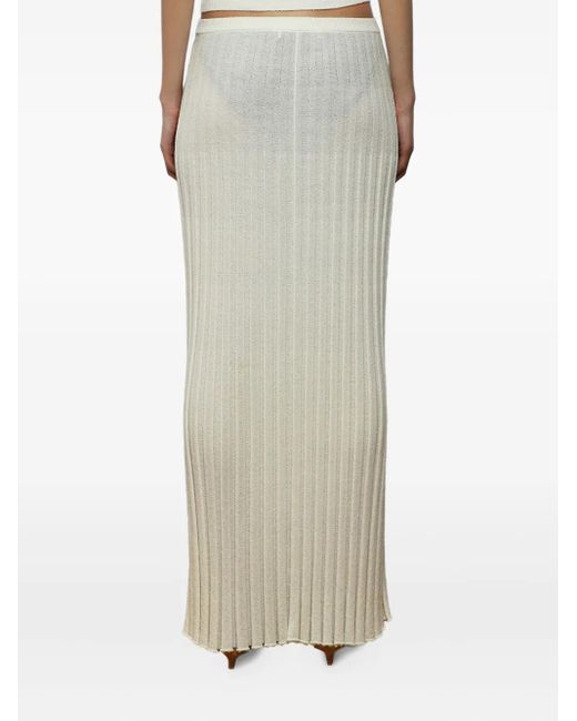 Christopher Esber Natural Pleated Buttoned Skirt