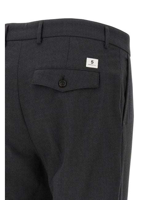Department 5 Black Pleated-Wool Trousers for men