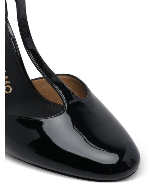 Ferragamo Black T-Strap Stiletto Pumps