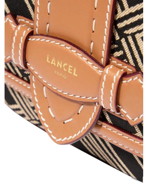 Lancel Sienna ジオメトリックパターン ショルダーバッグ Brown