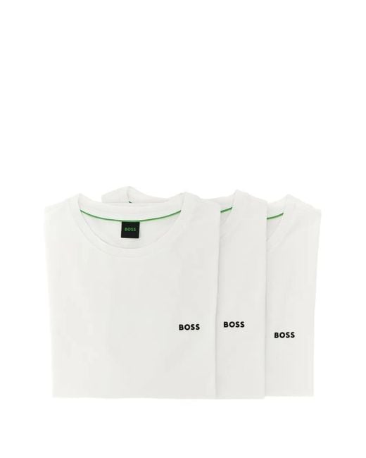 Boss White 3-Pack Logo T-Shirt for men