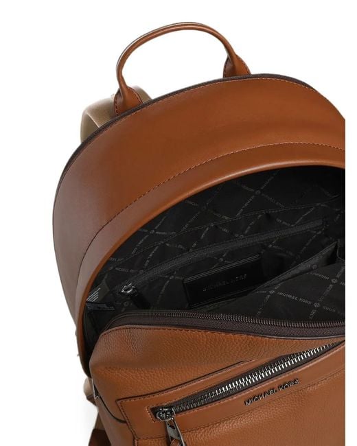 Michael Kors Brown Jet Set Pebbled-Leather Backpack for men
