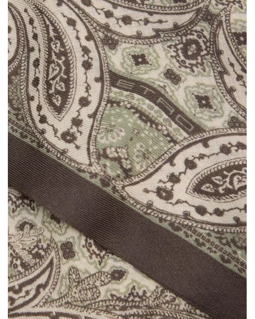 Etro Brown Paisley Triangular Scarf for men