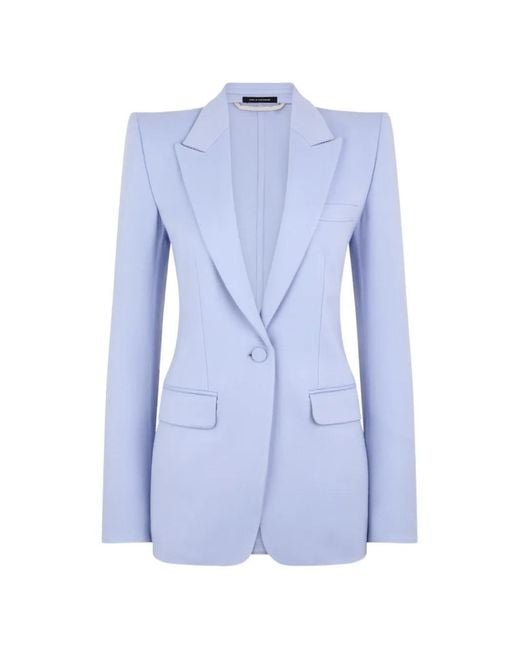 Tom Ford Blue Pocket Single-Breasted Blazer