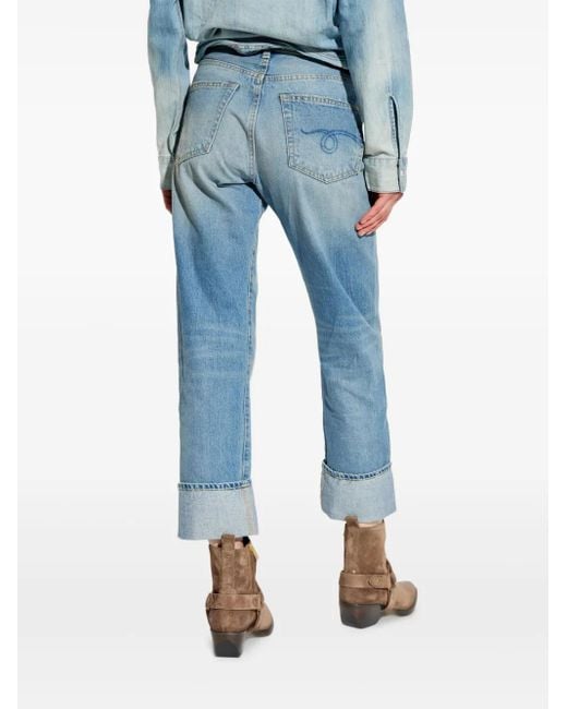 R13 Blue Cuffed Romeo Jean