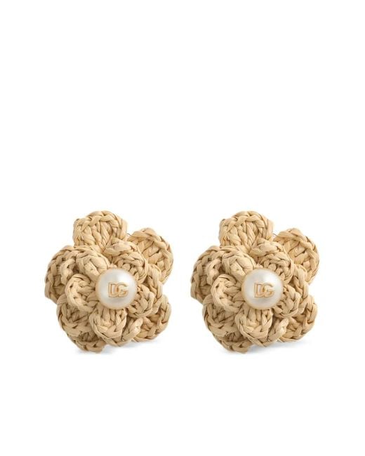 Boucles D'Oreilles Fleurs Dolce & Gabbana en coloris Metallic