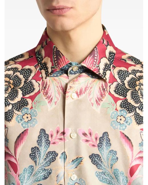 Etro Overhemd Met Bloemenprint in het Red voor heren