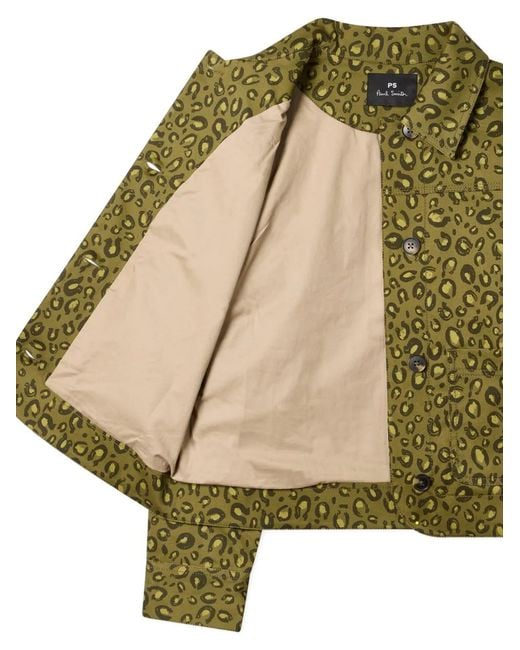 Paul Smith Green Leopard-Print Jacket