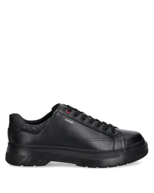 HUGO Black Textured Sneakers for men