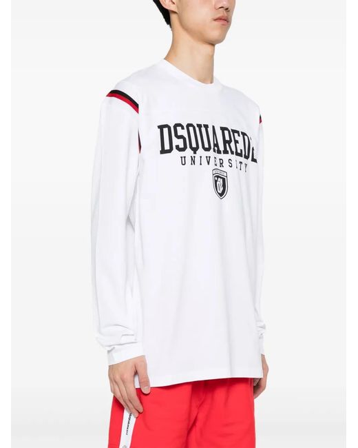 DSquared² White Varsity Fit Tee for men