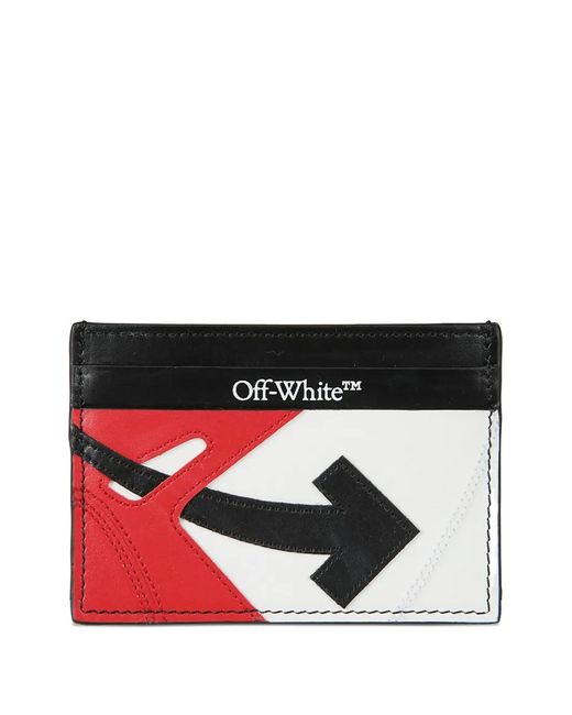 Off-White c/o Virgil Abloh Red Arrow-Detail Leather Cardholder for men