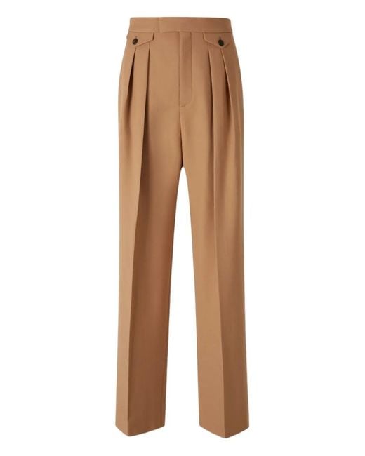 Chloé Natural High-Rise Gathered Pants