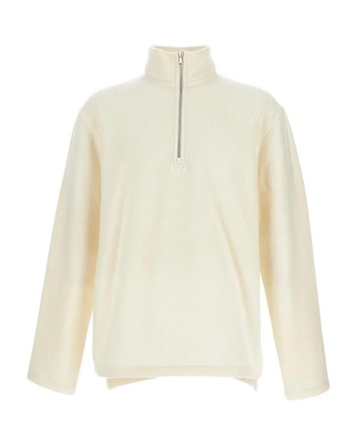 Rier White Half-Zip Turtleneck Sweater for men