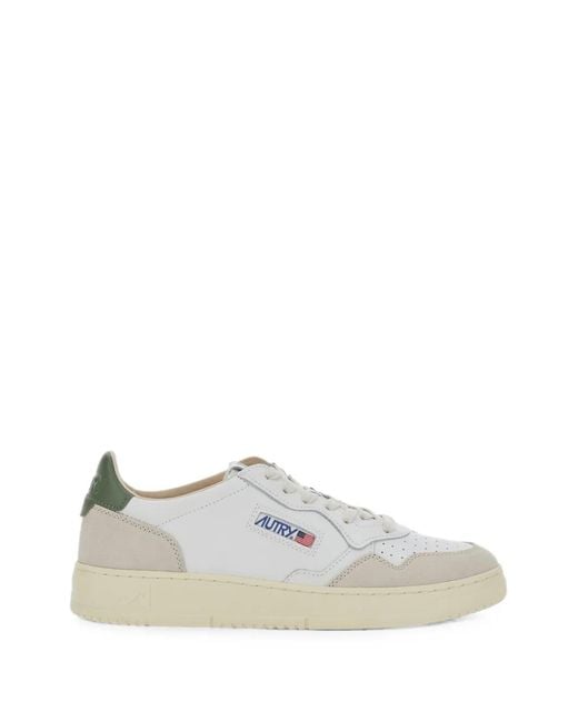 Autry White Medalist Leather Sneakers for men
