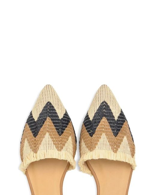 Castaner Metallic Berta Chevron-Patterned Slingback Espadrilles
