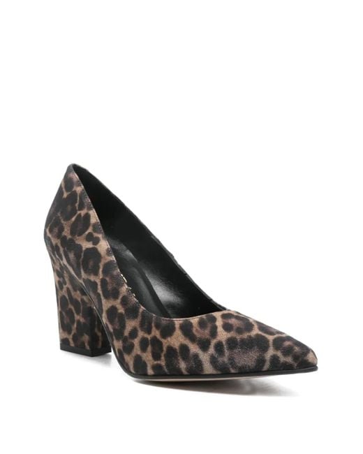 Pedro Miralles Brown Leopard-Print Pointed-Toe Pumps