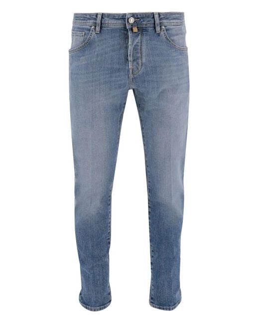 Jacob Cohen Button-Fly Jeans Met Vijf Zakken in het Blue voor heren