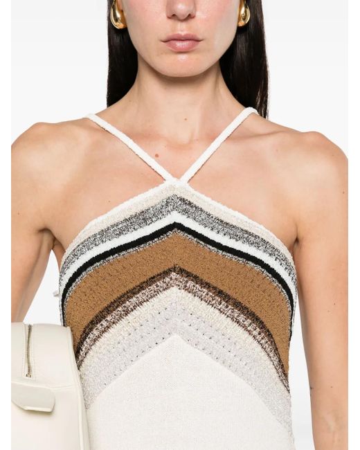 Proenza Schouler Natural Bella Naomi Chochet-panel Top - Women's - Viscose/wool/polyamide/acetate