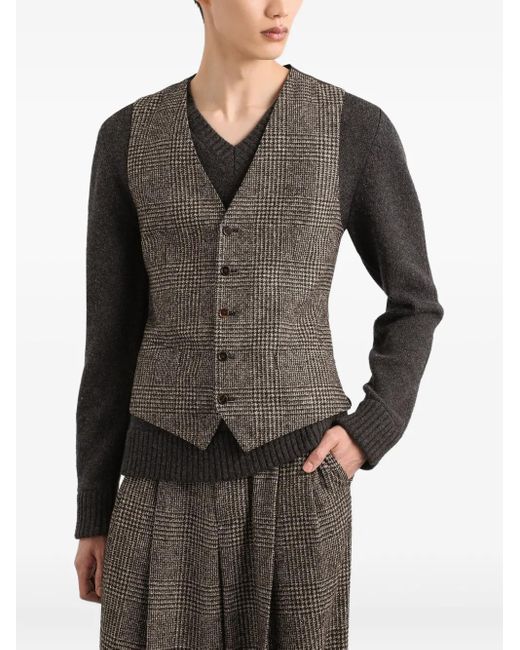 Dolce & Gabbana Brown Glen Plaid Vest for men