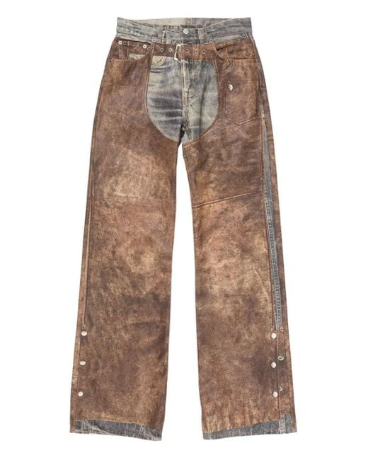 Acne Brown Printed Jeans for men