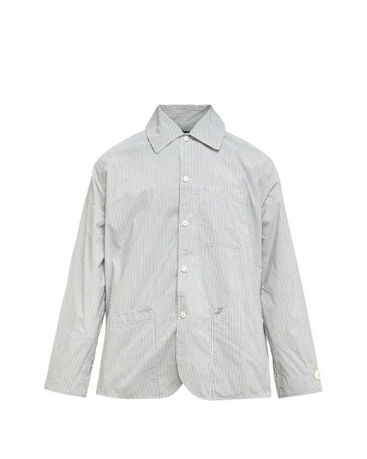 Jacquemus Gray La Veste Boutis Striped Overshirt for men