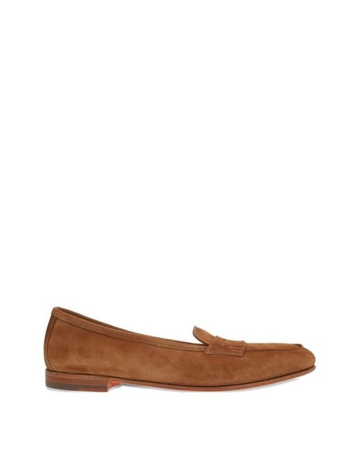 Santoni Brown Penny Loafers