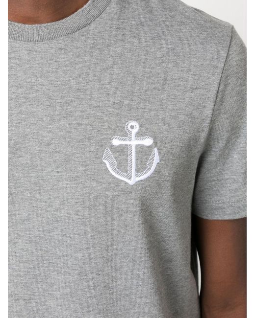 Camiseta con bordado Anchor Thom Browne de hombre de color Gray