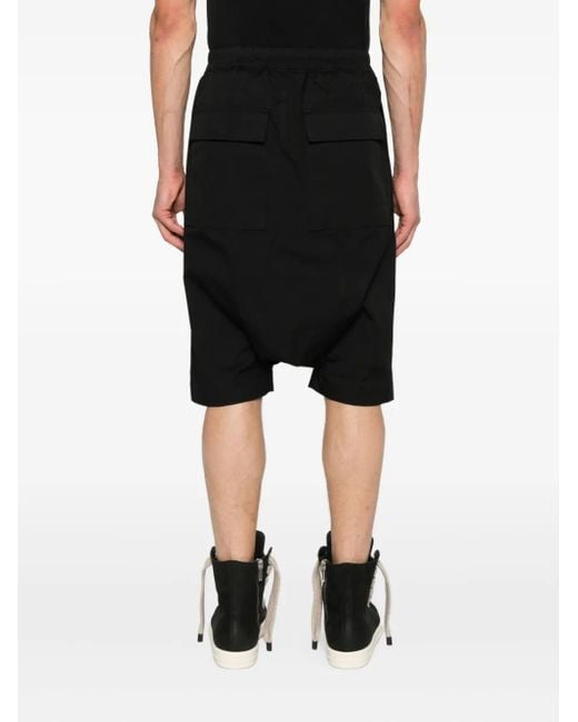 Rick Owens Black Drawstring Pods Shorts for men