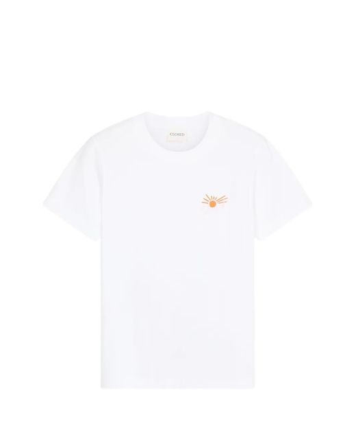 Closed White Embroidered Basic T-Shirt