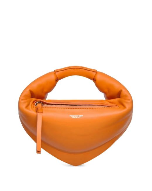 FEDERICO CINA Orange Mini Tortellino Tote Bag