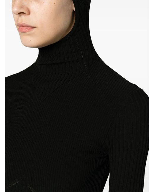 ANDREADAMO Black Gerippter Pullover