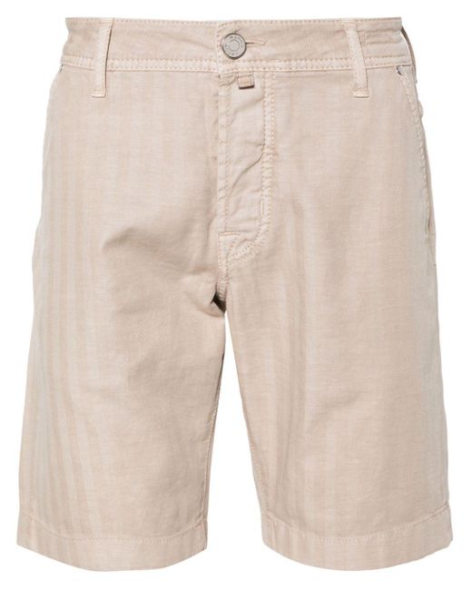 Jacob Cohen Natural Lou Herringbone Shorts for men