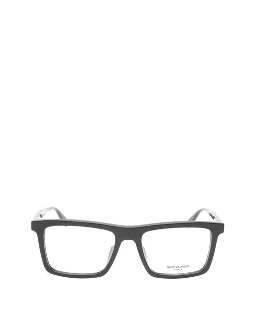 Saint Laurent Black Rectangle-Frame Glasses