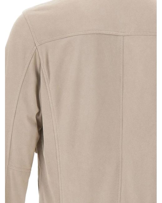 Barba Napoli White Vermont High-Collar Jacket for men