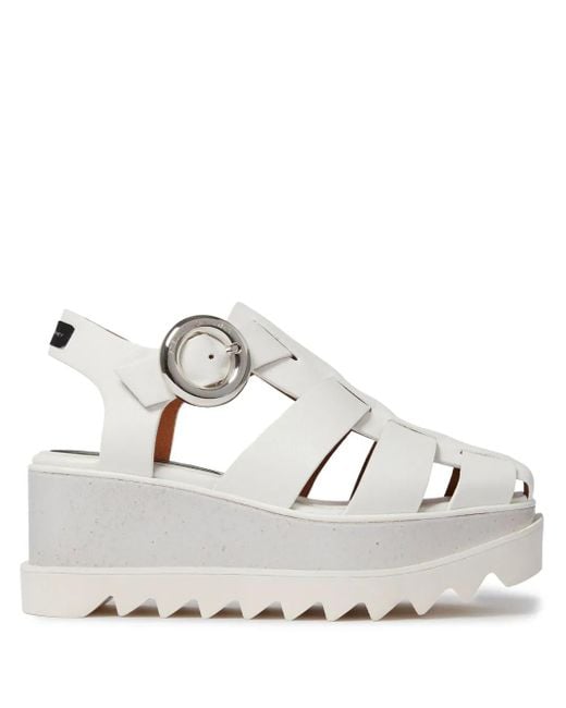 Stella McCartney 80 Mm Elyse Sandalen Met Plateauzool in het White