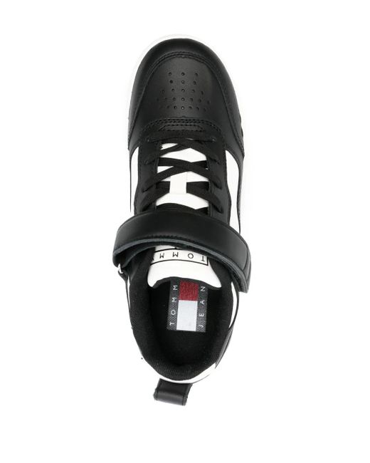 Tommy Hilfiger Black Leather Flatform Sneakers