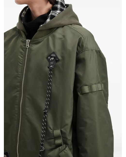Musium Div. Green Logo-Patch Hooded Jacket for men