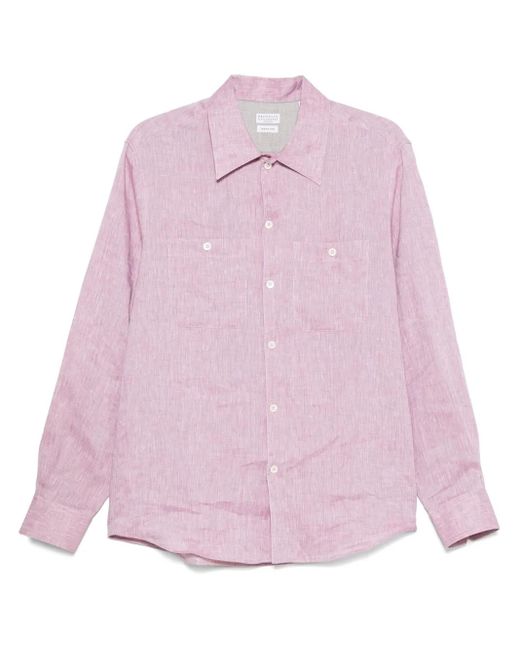メンズ Brunello Cucinelli スラブシャツ Pink