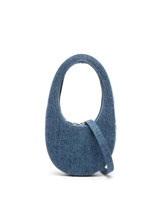 Coperni Blue Swipe Denim Shoulder Bag