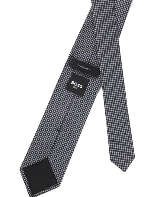 Corbata De Seda Boss de hombre de color White