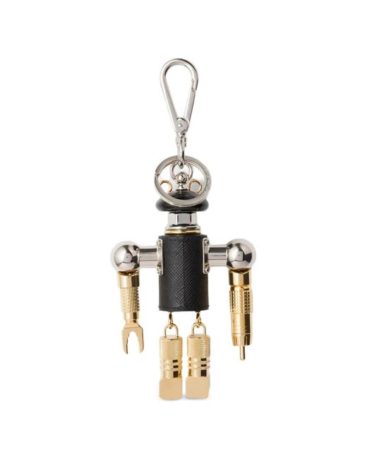 Prada Metallic Robot Key Ring Charm