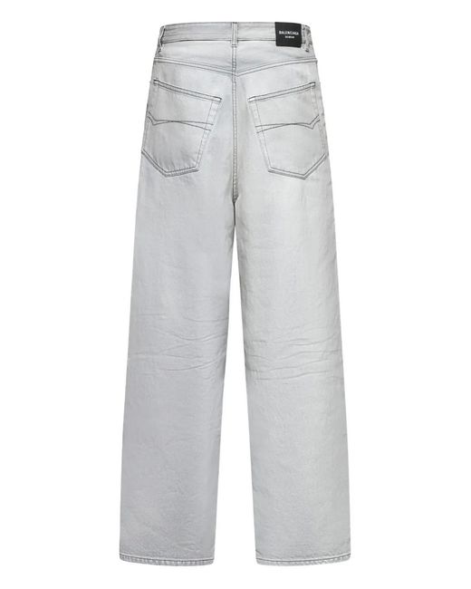 Balenciaga Gray Logo-Patch Jeans for men