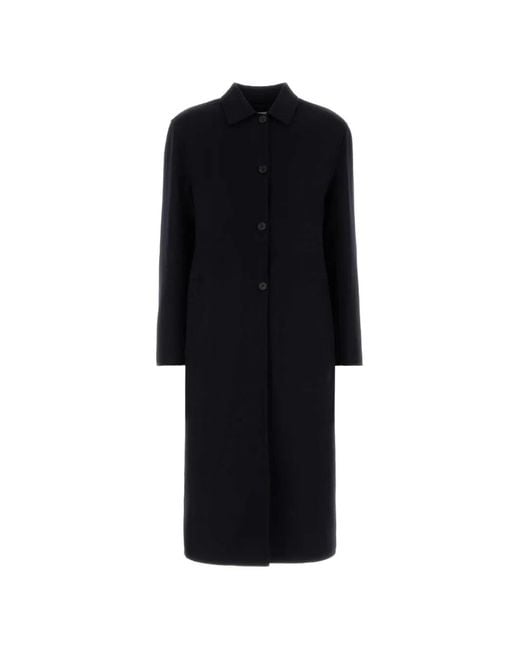 Jil Sander Black Classic-Collar Single-Breasted Coat
