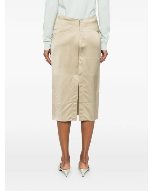 N°21 Natural Panelled Satin Skirt